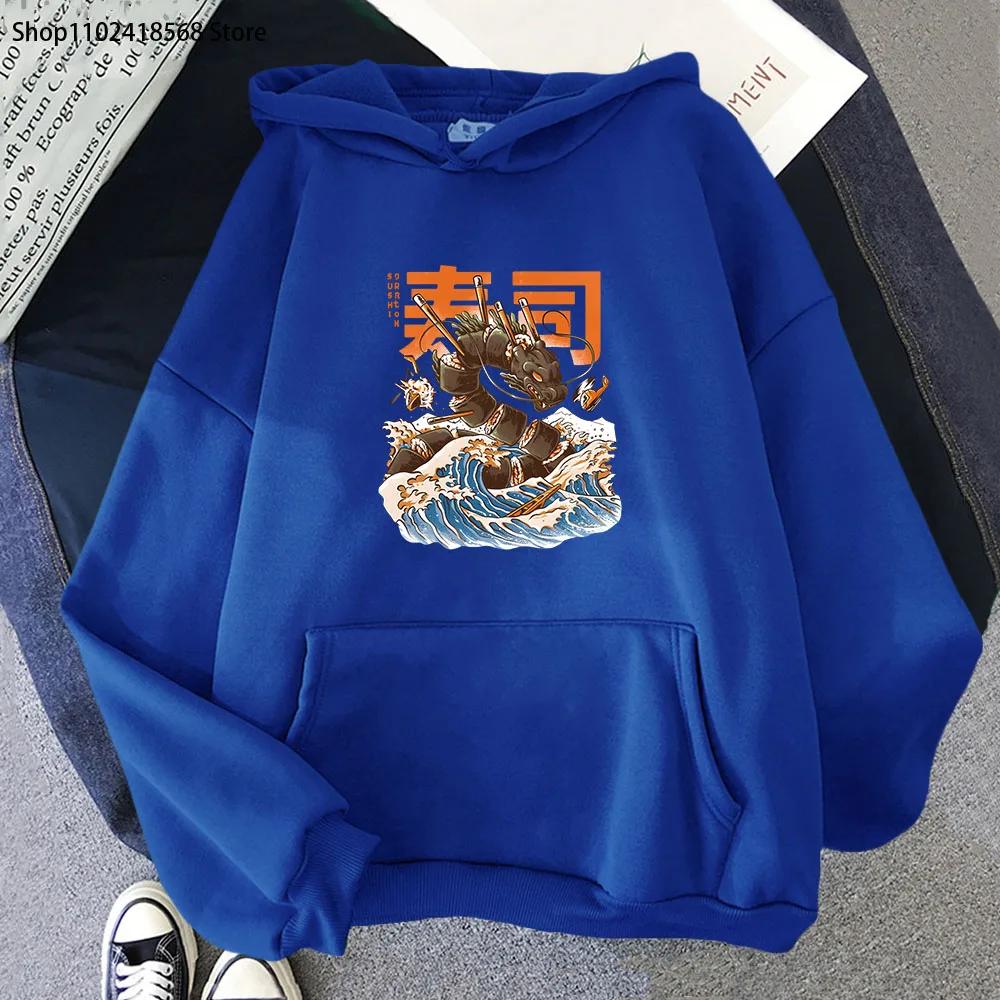 Great Sushi Dragon Hoodies Japanese Style Sweatshirt High Street Streetwear Women Clothing Men Pullover Y2k  Sudaderas