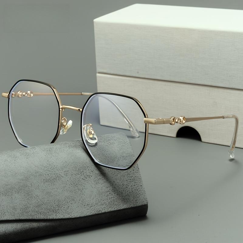 2PCS New Trendy Men's and Women's Flat Lenses Luxurious Fashionable Retro Metal Popular Street Pography Frame Daily Wear