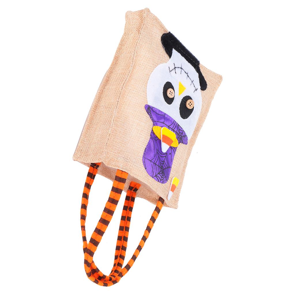 Halloween Tote Bag Gunny Cloth with Handle 4 Patterns Thanksgiving Bags for Trick Treat