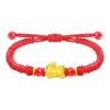 Pure Gold 999 Zodiac Red String Bracelet with Luck Beads for Baby's Full Moon or New Year