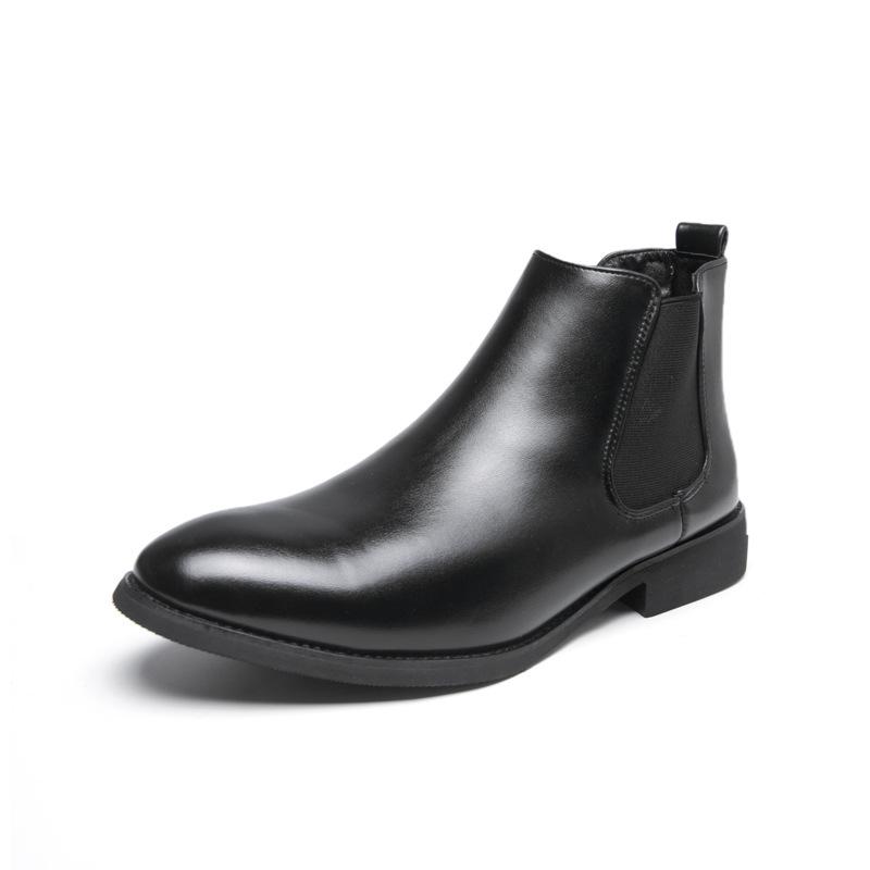 Neue High-Top-Lederschuhe Herren Chelsea Boots Britische Herrenschuhe modische Retro Herren Übergröße Kurzstiefel