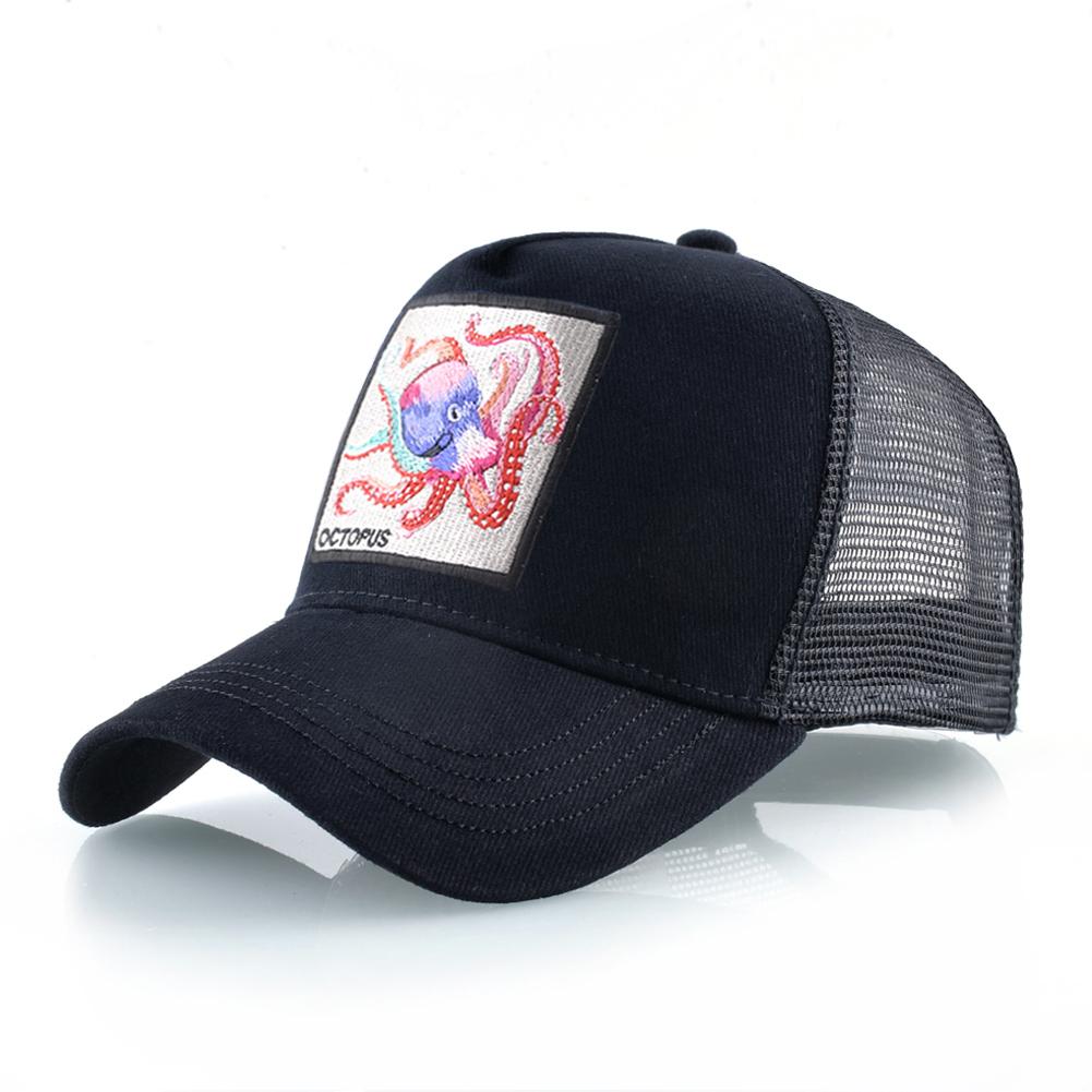 Erkekler ve Kadınlar İçin Ahtapot Yamalı Unisex Beyzbol Şapkası Dört Mevsim Snapback Kamyoncu Şapkaları Açık Hava Nefes Alabilir Rahat Spor Şapkası
