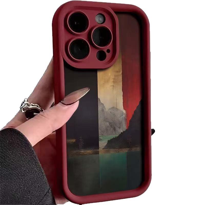 Oil Painting Landscape Suitable for Iphone16pro Mobile Phone Case Apple 15 Japan and Korea 14 Personality 13promax New 12x