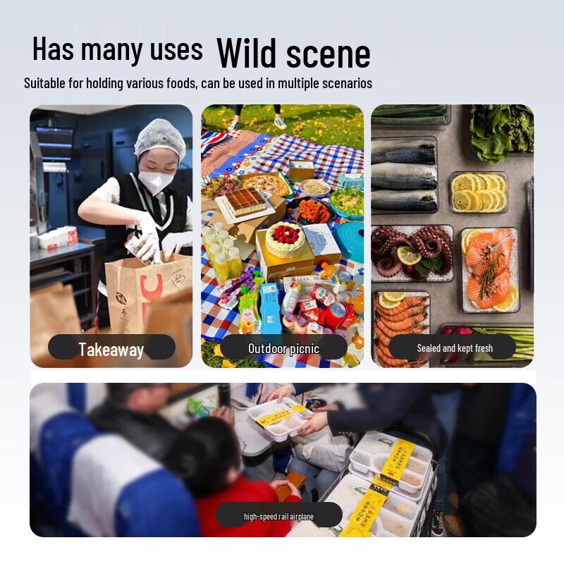 Boîte à déjeuner jetable NHZHIW à 5 compartiments avec couvercle