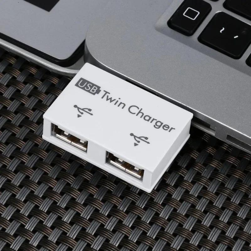 1pc 2.0 USB Splitter 1 Male to 2 Port Female USB Hub Adapter Converter for Phone  Laptop PC Computer Charging Accessories