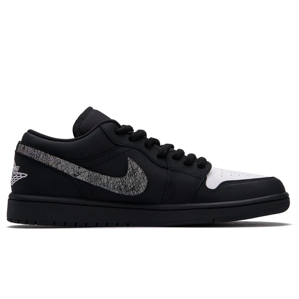 Jordan Air Jordan 1 'Void Crack' Low Top Vintage Basketball Shoes Unisex Black White 553558-043(Team734-)