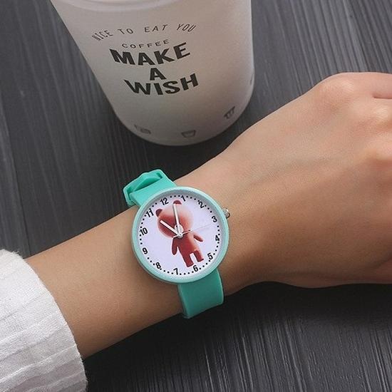 Montre Décontractée Simple Vert Menthe Style Coréen pour Femmes