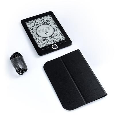 Czytnik e-booków 6"" GlimmerFree i EyeFriendly E-Reader z etui ochronnym Wyświetlacz LED Podświetlenie