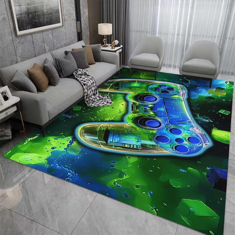 Gaming Area Rugs for Cool Game Style Bedroom, Gamer Rug Room Games Bedroom Carpet Teens, Controller Gamepad Player Mat