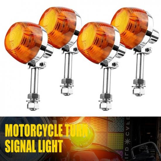 

4x Mini Motorcycle Turn Signals Blinker Light Indicator Amber Lamp for Honda EOA