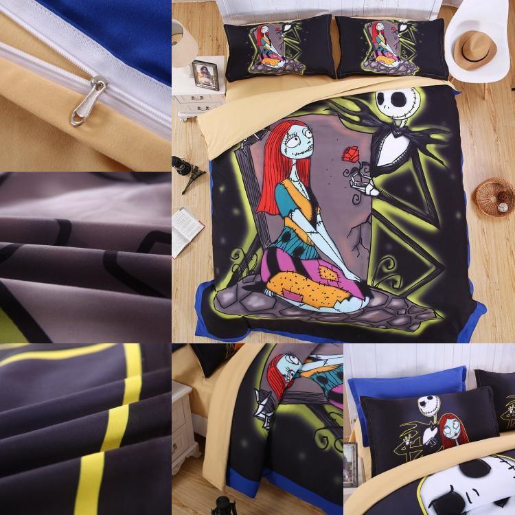 Set Nightmare Bedding Before Christmas Gift Bedroom Unique Design Sheet Bedding