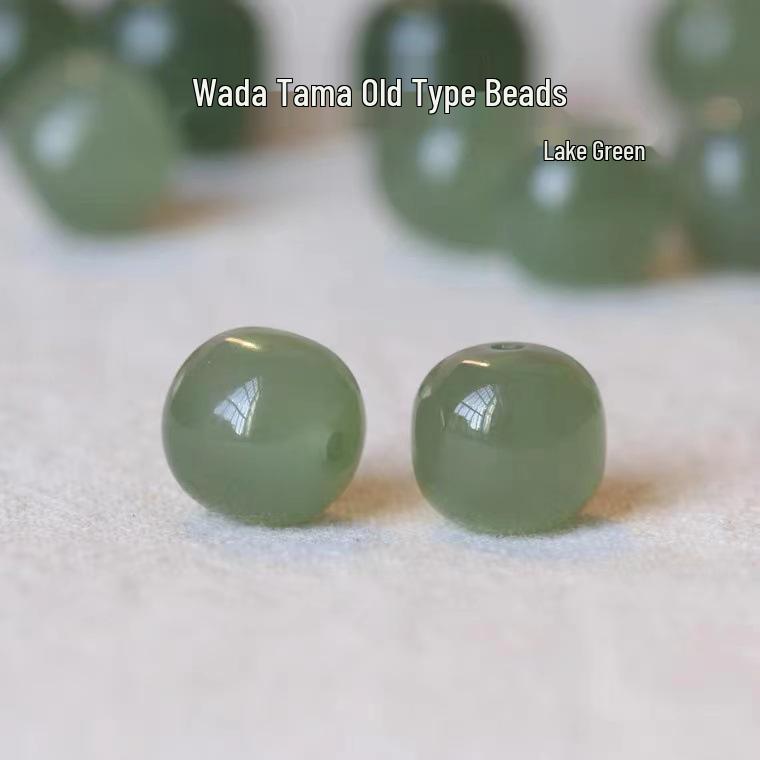 Natural Hetian Lake Green Jade Beads: Round, Barrel, and Lulutong Multi-Treasure Bracelet Spacer Beads.