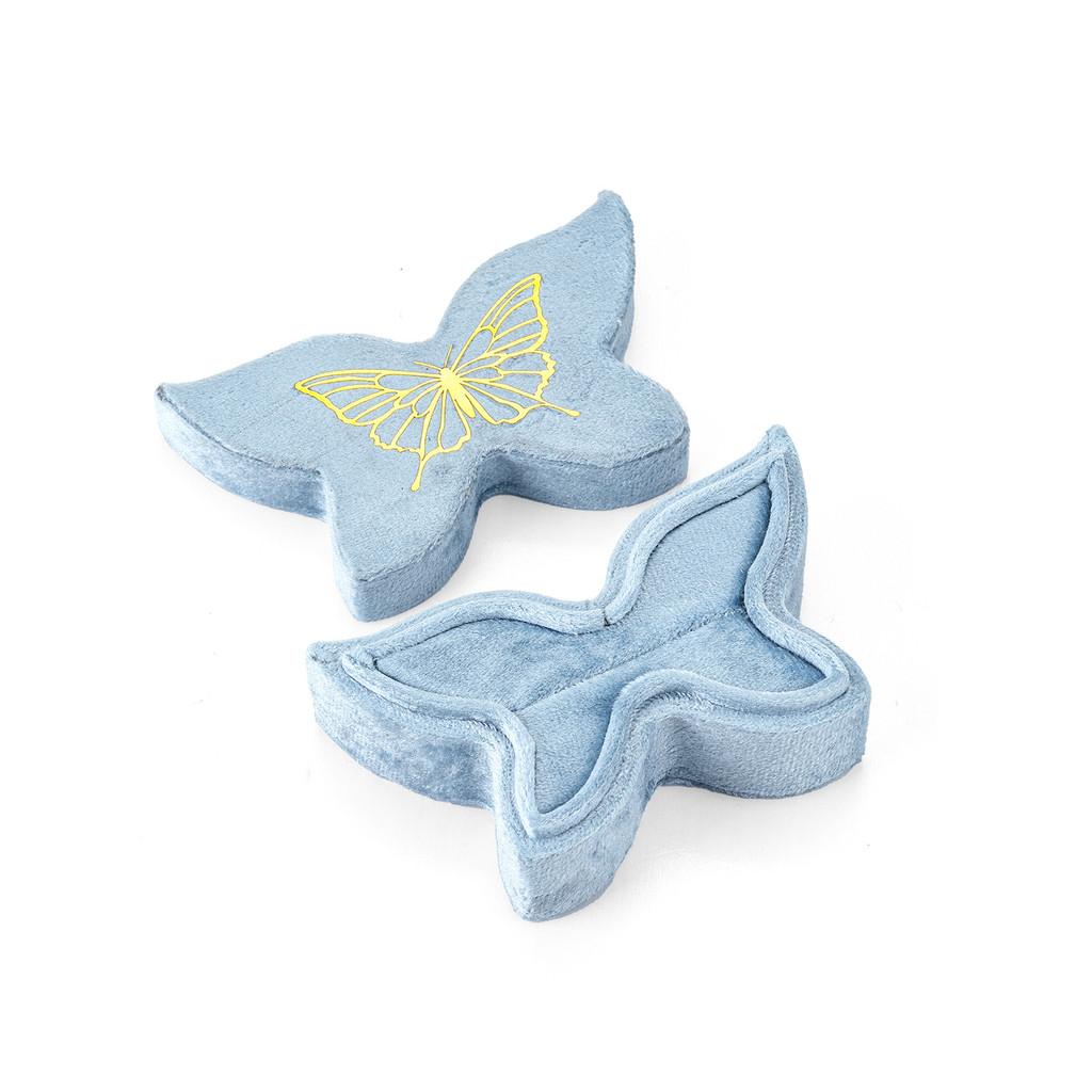 Butterfly Ring Organizer Velvet Jewelry Box With Gift Wrapping And Storage