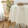 Decorative Tablecloth Solid Color Stain Resistant Washable Easy Care Dining Table Mat Round Tablecloth Ornament