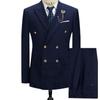 Men's Large Double-Breasted Wedding Suit & Groomsmen Two-Piece Set
