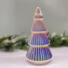 LED Light Up Glass Christmas Tree Ornament, Desktop Holiday Decoration For Home