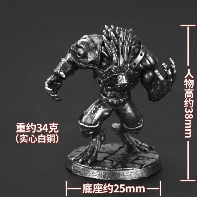 Weißmessing Blutmond Dämon Skelettkönig Miniaturfigur Handgefertigte Brettspielfiguren Auto Schreibtisch Ornament Sammlerstück Spielzeug