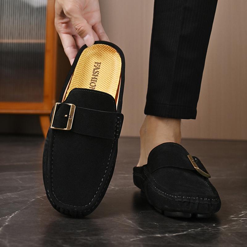 Men’s Moccasins Driving Shoes Summer Slippers Backless Clogs Wide Flats Casual Shoes Plus Size Sandals Over Sized