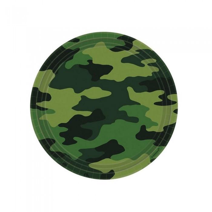 Amscan Papírové maskovací párty talíře (Balení po 8)