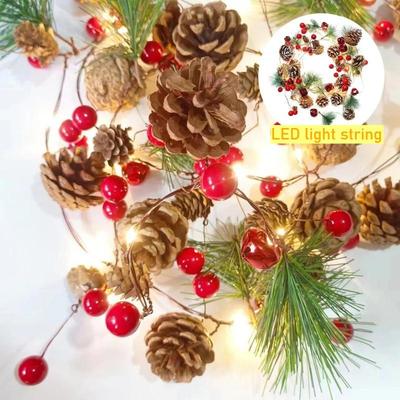 Ghirlanda di Natale 2M/3M con Luci Ghirlanda Luminosa Pre-Installata Ghirlanda per Camino Decorazione Natalizia Interno Esterno Casa di Natale