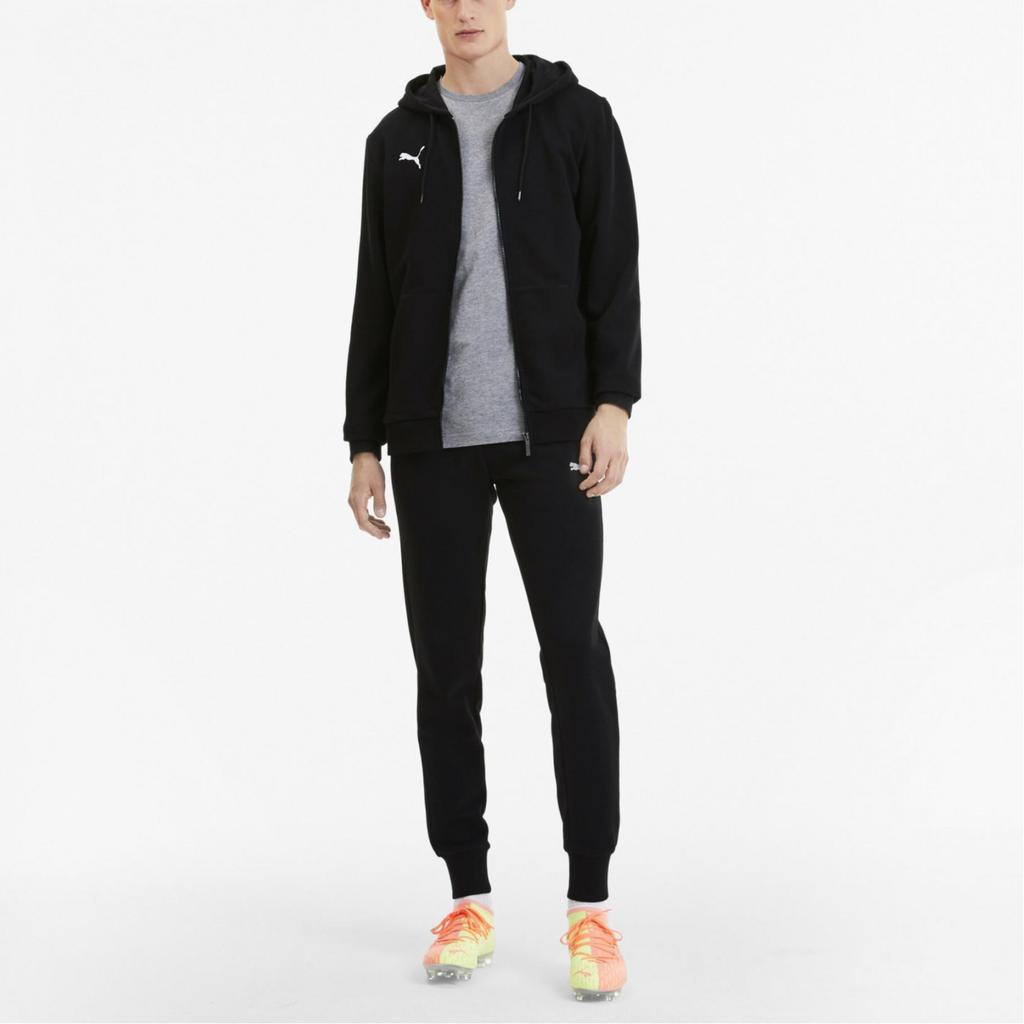 Puma Solid Color Hooded Logo Print Zipper Long Sleeve Jacket Men Jackets Black 656708-03