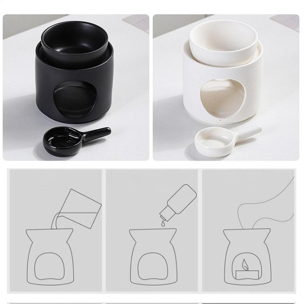 Ceramic Tealight Candle Holder & Oil Warmer Non-Slip Home Aroma Diffuser for Meditation Yoga, Farmhouse Dining Table Decor