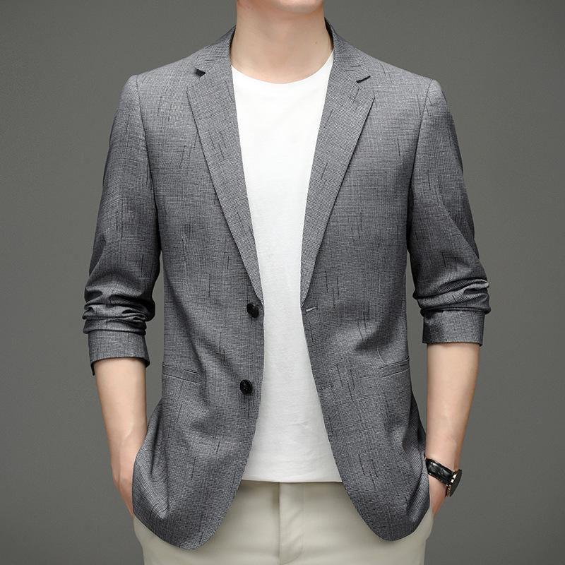 

Костюм весна и осень новый мужской костюм Slim Fit Молодежь и средний возраст Тонкий маленький костюм XXXL серый