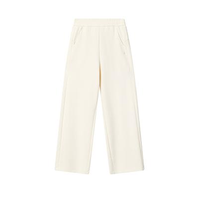 Albi Modă Simpli Clasici Confortabili Versatili Calitate Pantaloni Casual Tricotați cu Croială Dreaptă Femei Partea de Jos Cețos-Lotus-Alb F11W613607FIV
