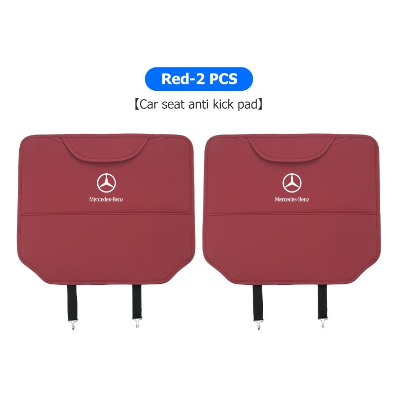 FA03Car Anti-kick Pad Leather Seat Back Protector Anti Scratch Pad For Mercedes Benz W202 W212 W126 W140 W168 W177 CLS GLE GLC GLS