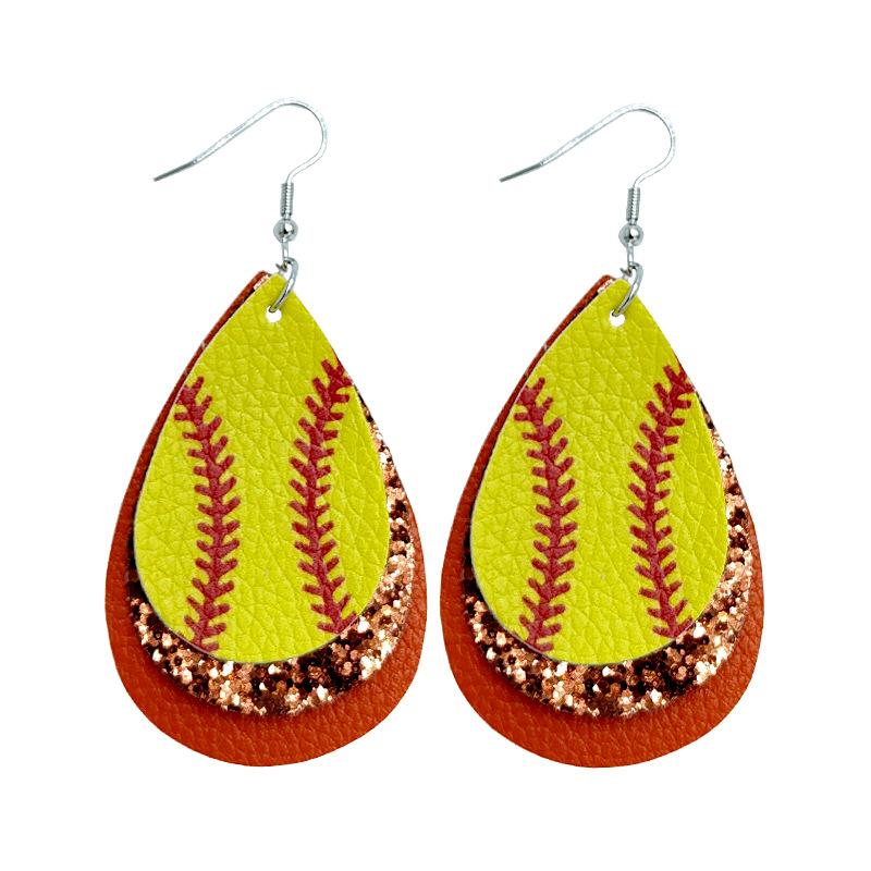 Baseball-Lederohrringe, Football Football Basketball-Lederohrringe