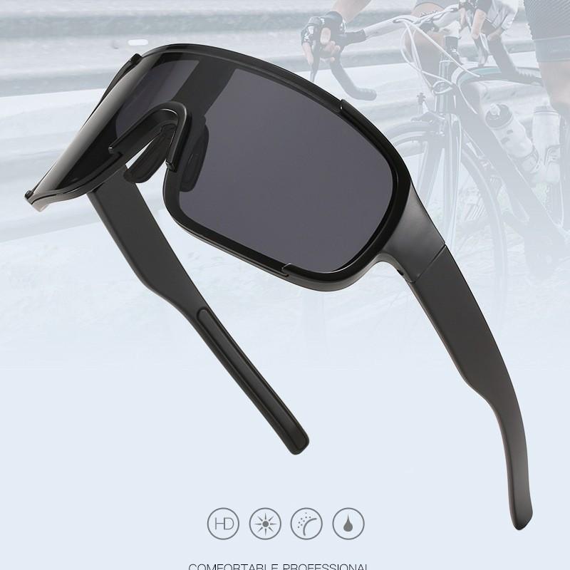 Popular outdoor large-frame cycling glasses, windproof goggles, ski goggles, mountain bike sports goggles for women R08-Black Frame Black Fil