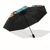 Stained Butterfly Wall Art DecorUmbrella, Portable 3-Fold Compact Umbrella for Men & Women Gift