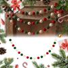 Reusable Polyester Garland 78.8 Inch Christmas Pom Garland, Red Green White 20/30 Pompom Colorful Felt String Balls Ornaments for Xmas Tree,