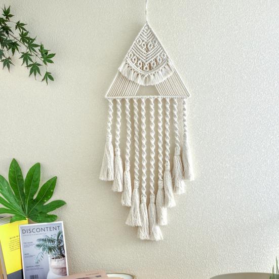 

Настенный гобелен тонкой работы, многоразовый треугольный привлекательный тканый подвесной гобелен ручной работы в стиле бохо для гостиной