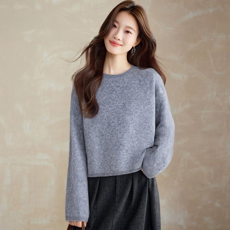 Женский укороченный джемпер Srcr из 100% кашемира с круглым вырезом XL