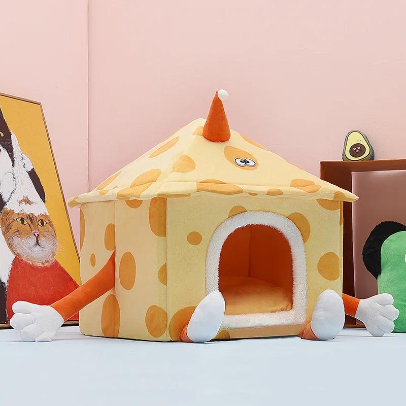 

Cat Litter Winter Warm Cat Villa House Removable Washable Net Red Cat Litter Sofa Bed Dog Kennel Universal Pet Dog House Sofa