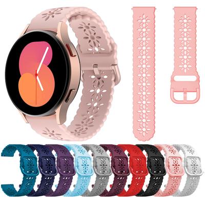20 mm Ersättningsarmband för Samsung Galaxy Watch 5 44 mm 40 mm Pro 45 mm/Active 2/Galaxy Watch 4 Spetsigt Silikonband för Kvinnor Flickor