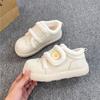 Milchweiße Samt-Klett-Flauschschuhe Damen Herbst und Winter neue Samt warme Einzelschuhe Nische hässlich süß Baumwollschuhe