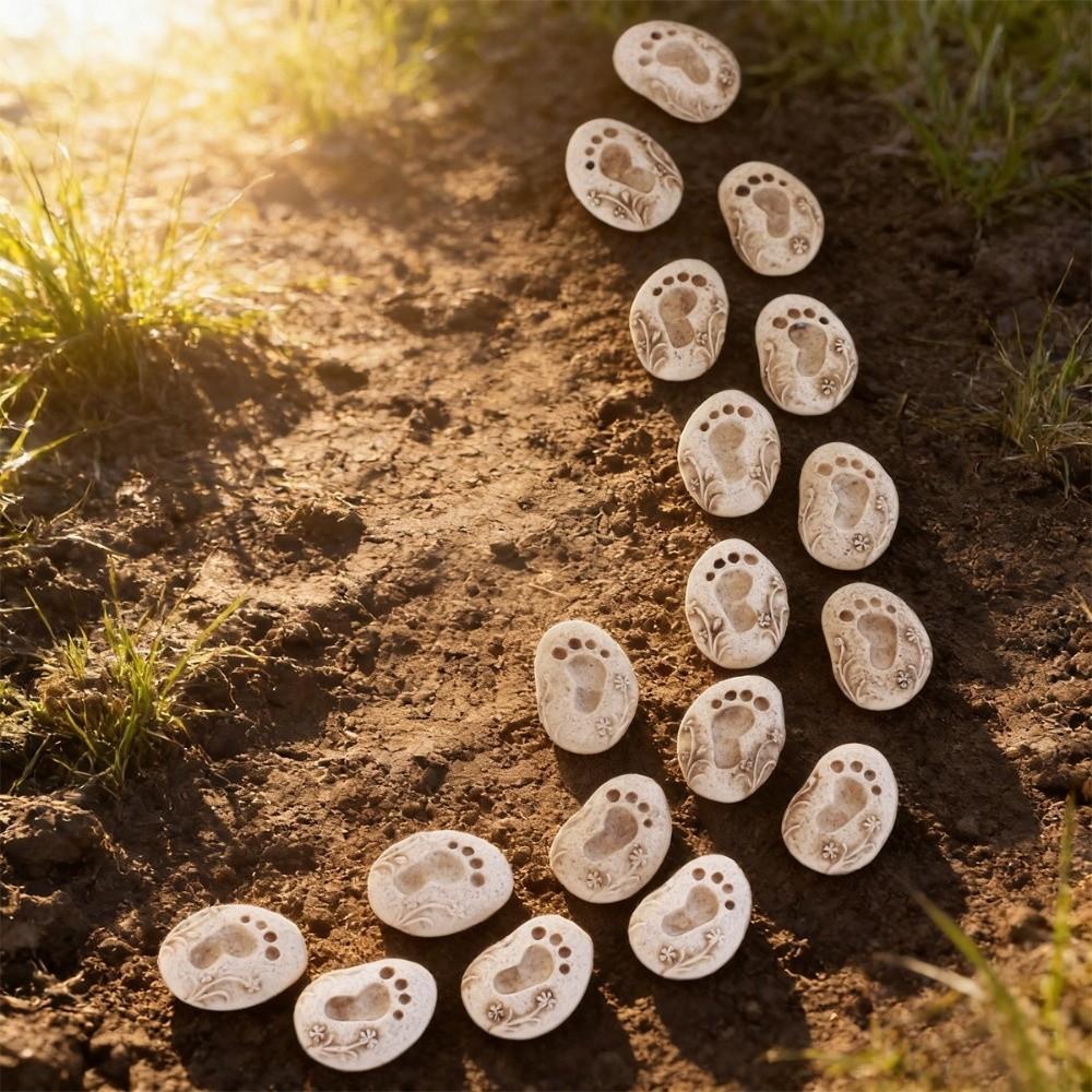 20PCS Small Footprint Stepping Stones Decorative Footprint Micro Landscape Decoration Garden Decor