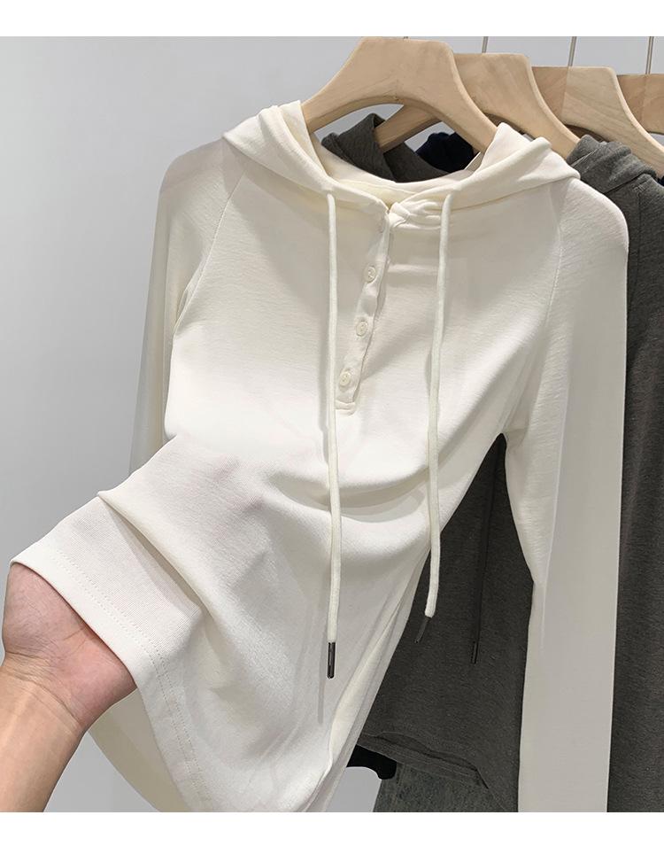 Stylish Slim-Fit Grey Half-Zip Hoodie for Women - 2025 Autumn/Winter Collection