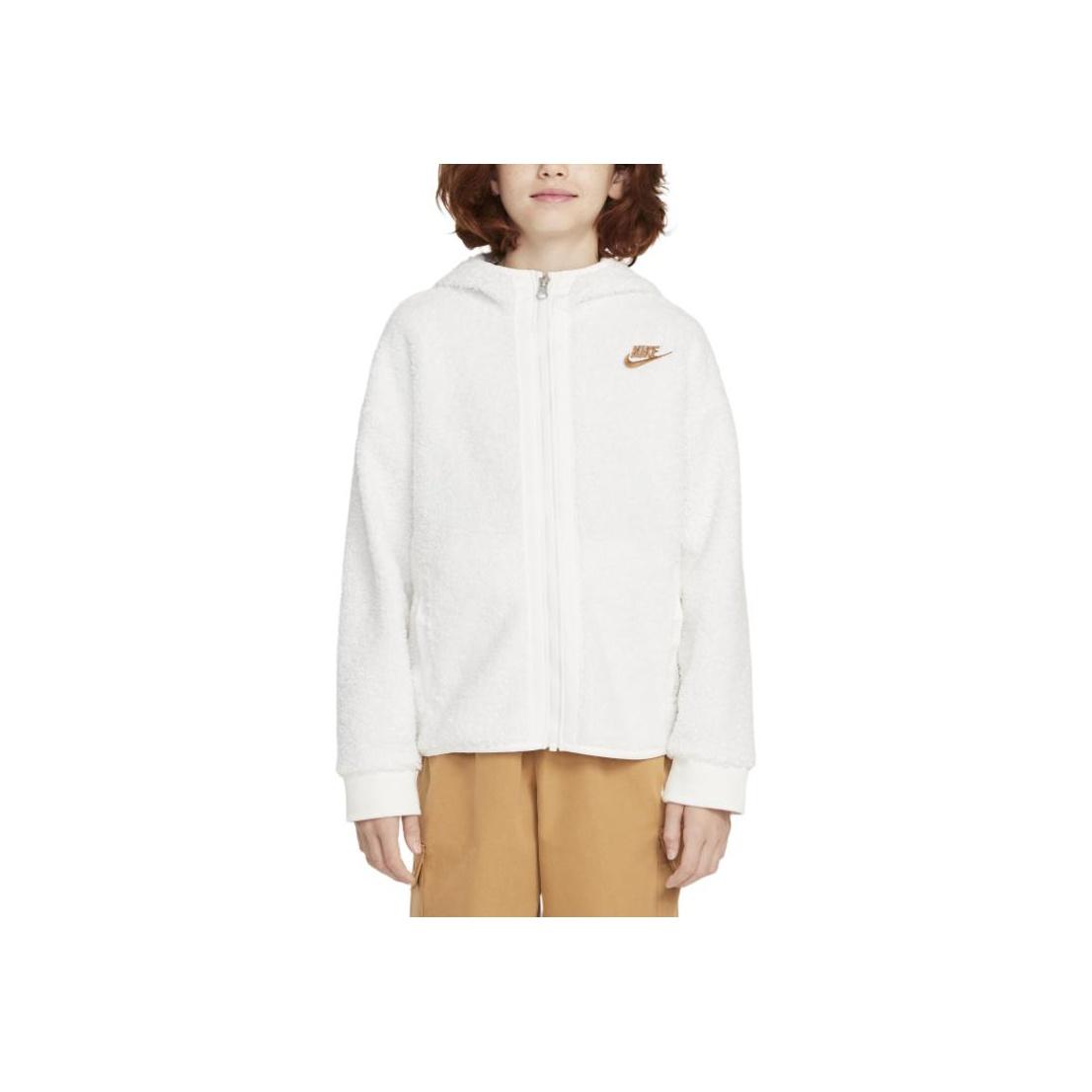 Повседневная куртка с капюшоном Nike Club Удобная модная детская куртка Парусиново-белая HQ4882133