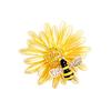 Dripping Oil Rhinestone Daisy Bee Brooch: Chic Korean Fashion Matte Corsage for Women