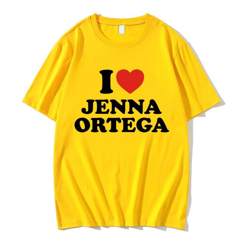 I Love Jenna Ortega Tshirt Summer Hip Hop Crewneck Short Sleeve 100% Cotton  Fashion Casual Oversized Women T-shirts Streetwear