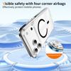 Crystal Clear Magnetic Case With Airbag Shockproof 3D Color Strip For iPhone 12 13 14 15 16 17 Pro Max Wireless Charging