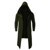 Autumn Men's Casual Long Solid Color Hooded Cardigan Coat