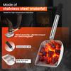 Adjustable Fireplace Shovel 41.5-52.5 CM Retractable Stainless Steel Fire Pit Shovel with Hollowed Out Sieve Mesh Cleaning Tools
