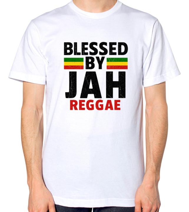 Blessed By Jah T-Shirt Reggae Jah Rastafari Rasta Rastafarian Top S