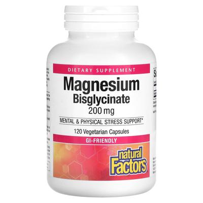 Bisglycinate de Magnésium, 200mg, 120 Gélules Végétales