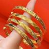 Vietnamese Sand Gold Bracelet: Matte, Starry Sky Design, Gold-Plated Copper, Open and Durable, Perfect for Weddings.