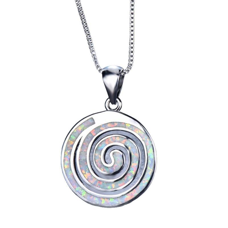 White Opal Vortex Ladies Exquisite Pendant Chic Necklace